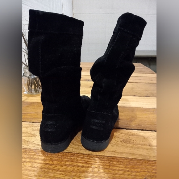 Toms black leather boots - Picture 3 of 4